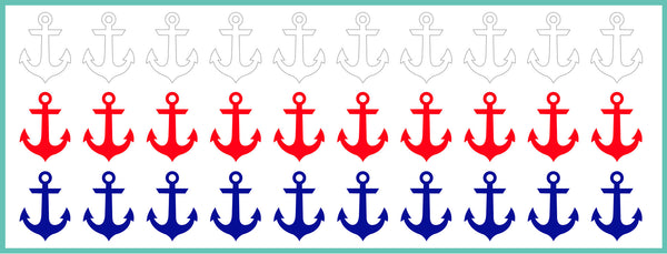 Anchors Multicolor Decals - Set of 60