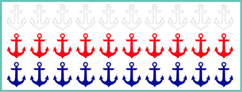 Anchors Multicolor Decals - Set of 60